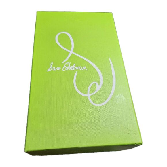 Sam Edelman Sonya Eggshell Sandal Block Heel Croc-Embossed Faux Leathe Size 8 M - Picture 9 of 10